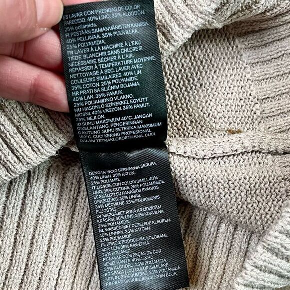 H&M Tan Beige Knit Crew Neck Tunic Sweater S - Picture 11 of 11